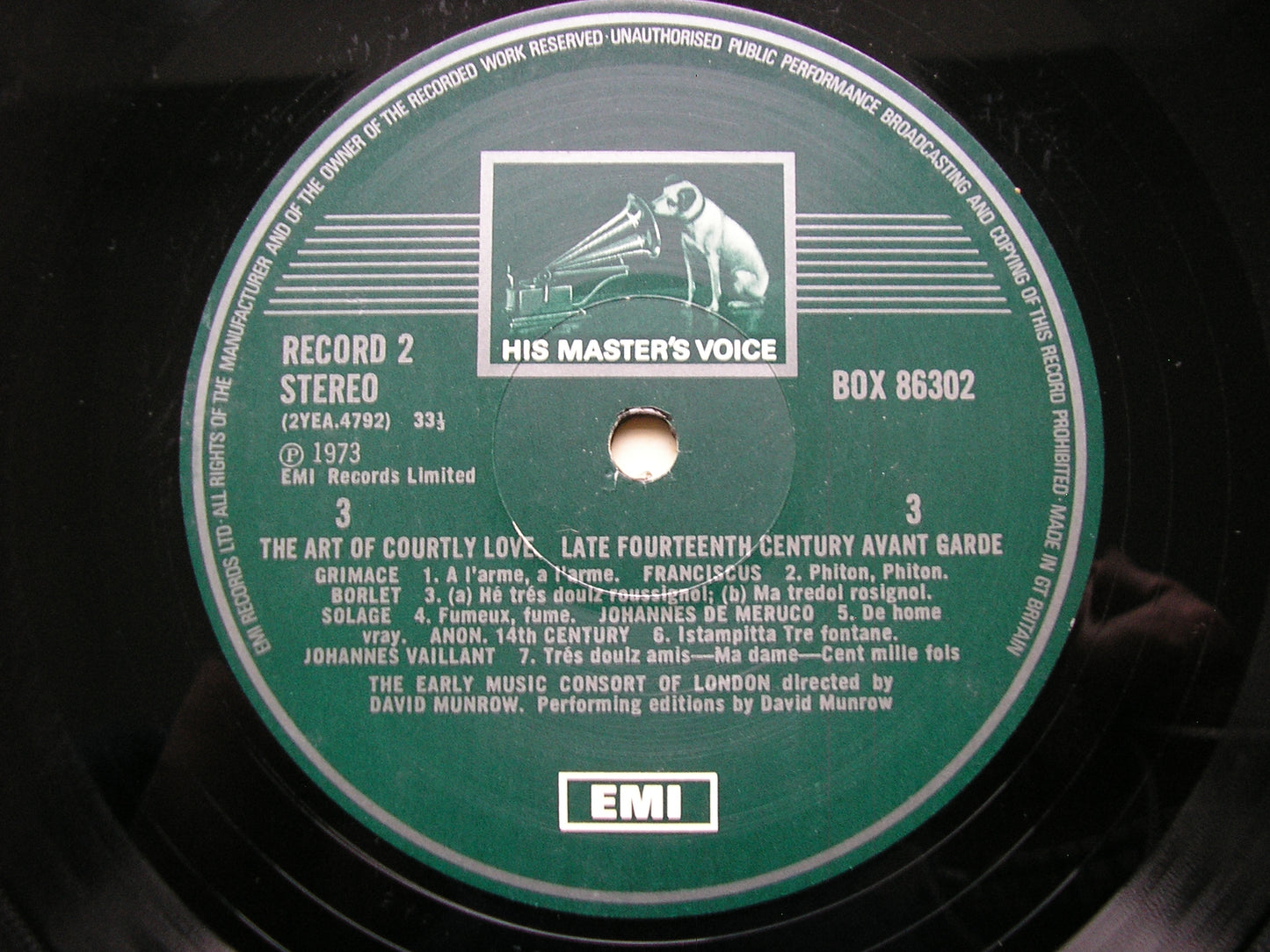 THE ART OF COURTY LOVE:  MUSIC OF THE MIDDLE AGES     DAVID MUNROW / THE EARLY MUSIC CONSORT OF LONDON    3LP    SLS 863