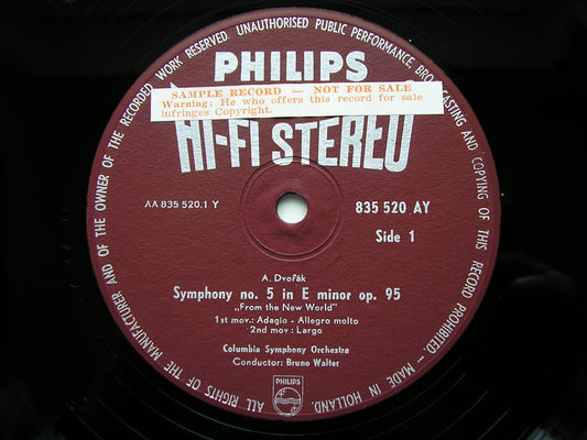 DVORAK: SYMPHONY No. 9 'From the New World' WALTER / COLUMBIA SYMPHONY 835 520 AY