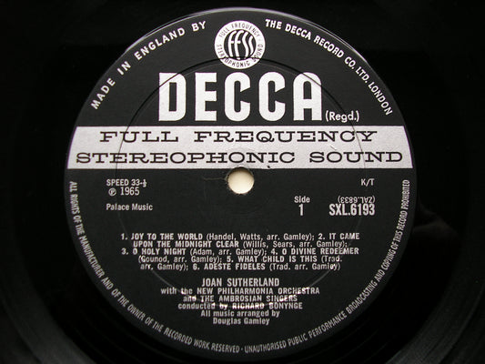 SXL 6193 JOY TO THE WORLD: Christmas songs JOAN SUTHERLAND / NEW PHILHARMONIA / BONYNGE ED2