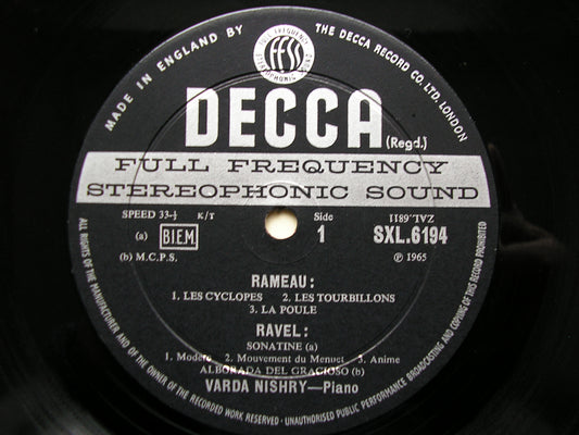 SXL 6194 RAMEAU / FRANCK / RAVEL: PIANO MUSIC VARDA NISHRY ED2