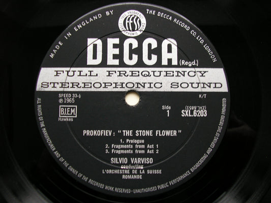 SXL 6203 PROKOFIEV: THE STONE FLOWER excerpts VARVISO / SUISSE ROMANDE ED2