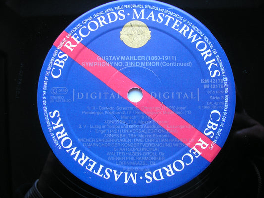 MAHLER: SYMPHONY No. 3 AGNES BALTSA / VIENNA PHILHARMONIC / LORIN MAAZEL 12M 42178