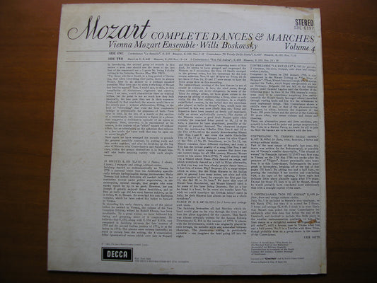 SXL 6197 MOZART: COMPLETE DANCES & MARCHES Volume 4 BOSKOVSKY / VIENNA MOZART ENSEMBLE ED2
