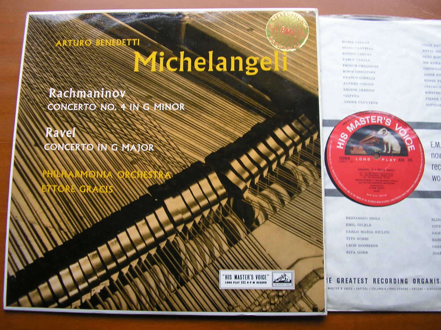 RACHMANINOV: PIANO CONCERTO No. 4 / RAVEL: CONCERTO in G MICHELANGELI / PHILHARMONIA / GRACIS ASD 255