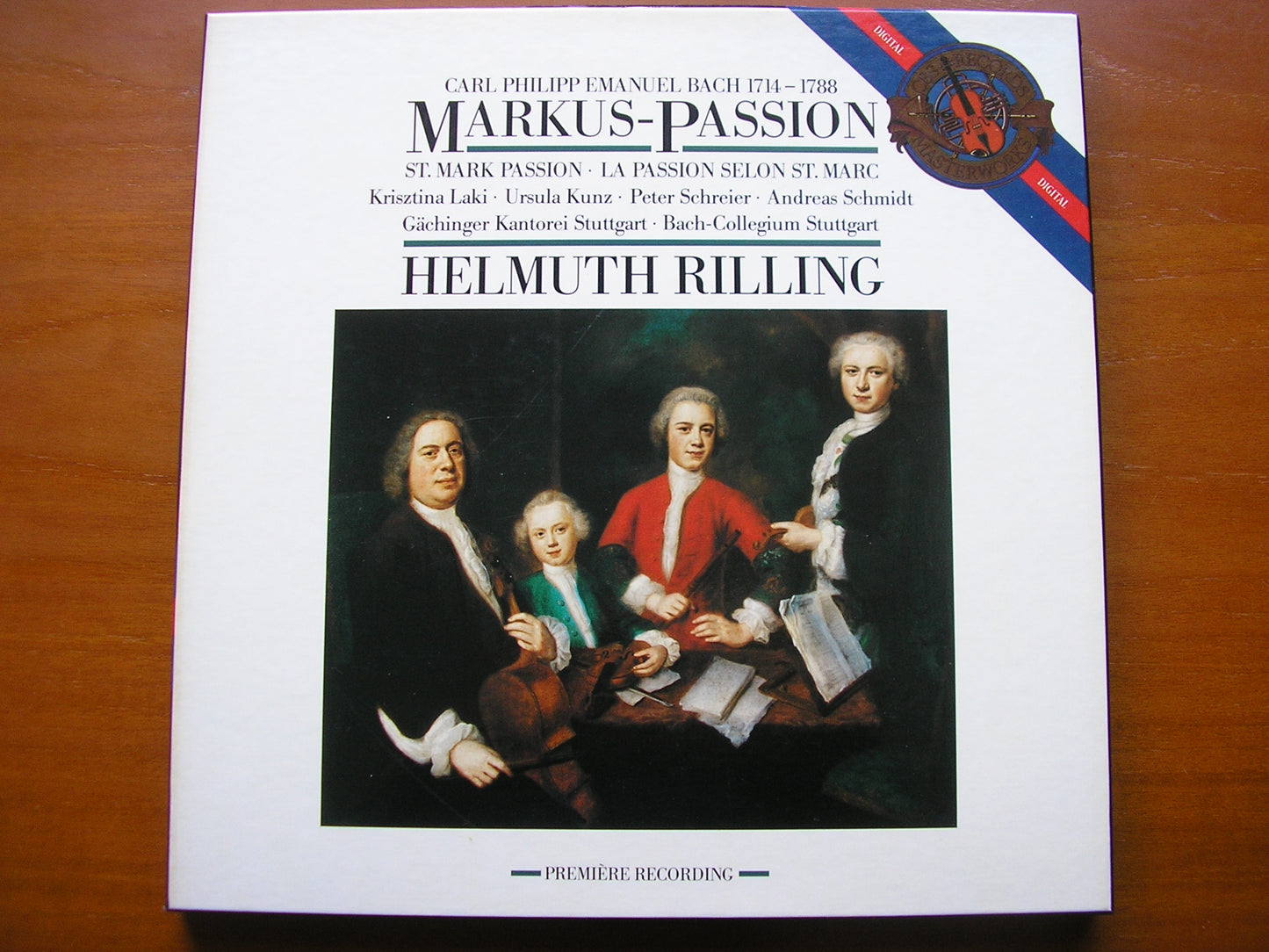 BACH, CARL PHILIPP EMANUEL: St. MARK PASSION     LAKI / KUNZ / SCHREIER / SCHMIDT / BACH-COLLEGIUM STUTTGART / RILLING    2LP     12M 42511