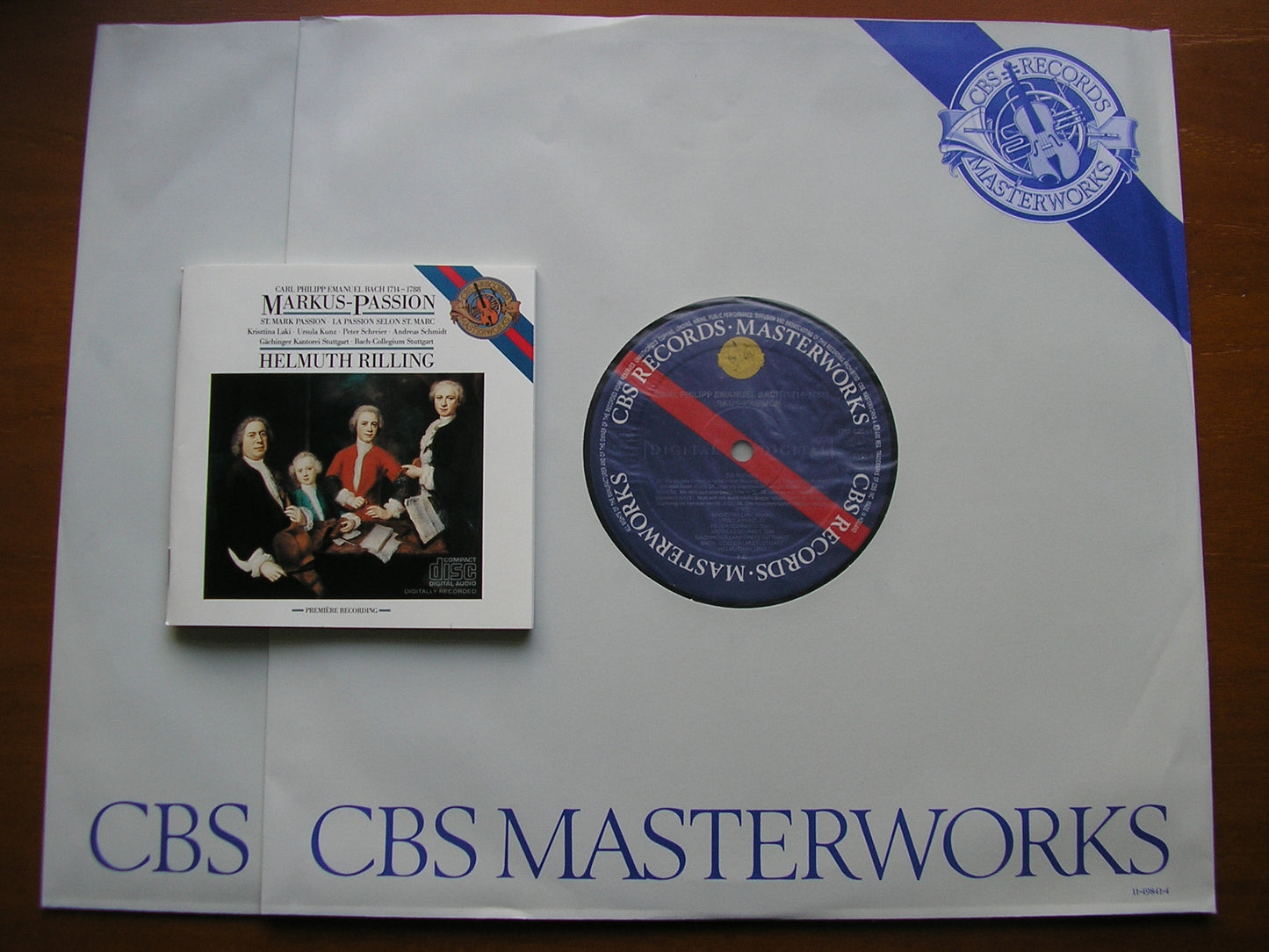 BACH, CARL PHILIPP EMANUEL: St. MARK PASSION     LAKI / KUNZ / SCHREIER / SCHMIDT / BACH-COLLEGIUM STUTTGART / RILLING    2LP     12M 42511