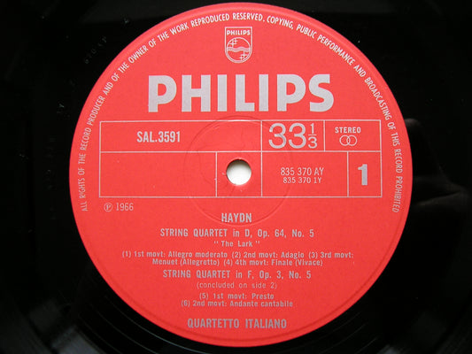 HAYDN: THREE STRING QUARTETS QUARTETTO ITALIANO SAL 3591