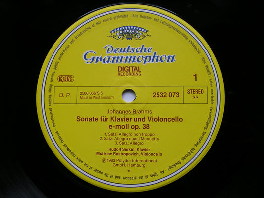 BRAHMS: THE CELLO SONATAS     MSTISLAV ROSTROPOVICH / RUDOLF SERKIN     2532 073