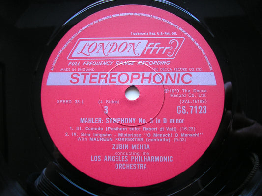 MAHLER: SYMPHONY No. 3 FORRESTER / LOS ANGELES PHILHARMONIC / MEHTA CSA 2249