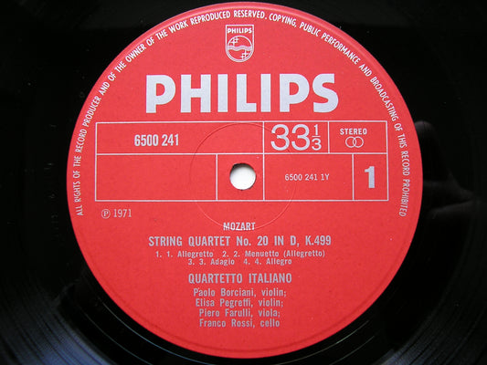 MOZART: STRING QUARTETS K499 & K575 QUARTETTO ITALIANO 6500 241