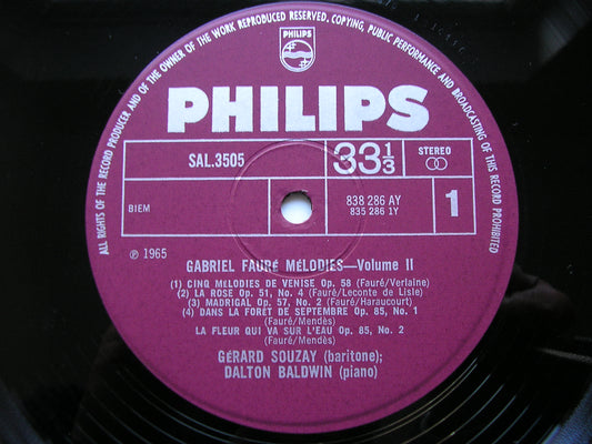 FAURE: SONGS GERARD SOUZAY / DALTON BALDWIN SAL 3505