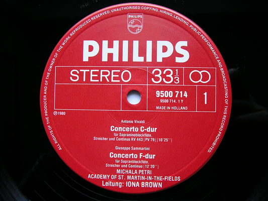VIVALDI / SAMMARTINI / TELEMANN / HANDEL: RECORDER CONCERTOS PETRI / ASMIF / BROWN 9500 714