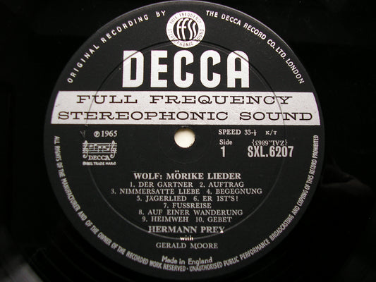 SXL 6207 WOLF: MORIKE LIEDER / PFITZNER: EICHENDORF LIEDER PREY / MOORE ED1