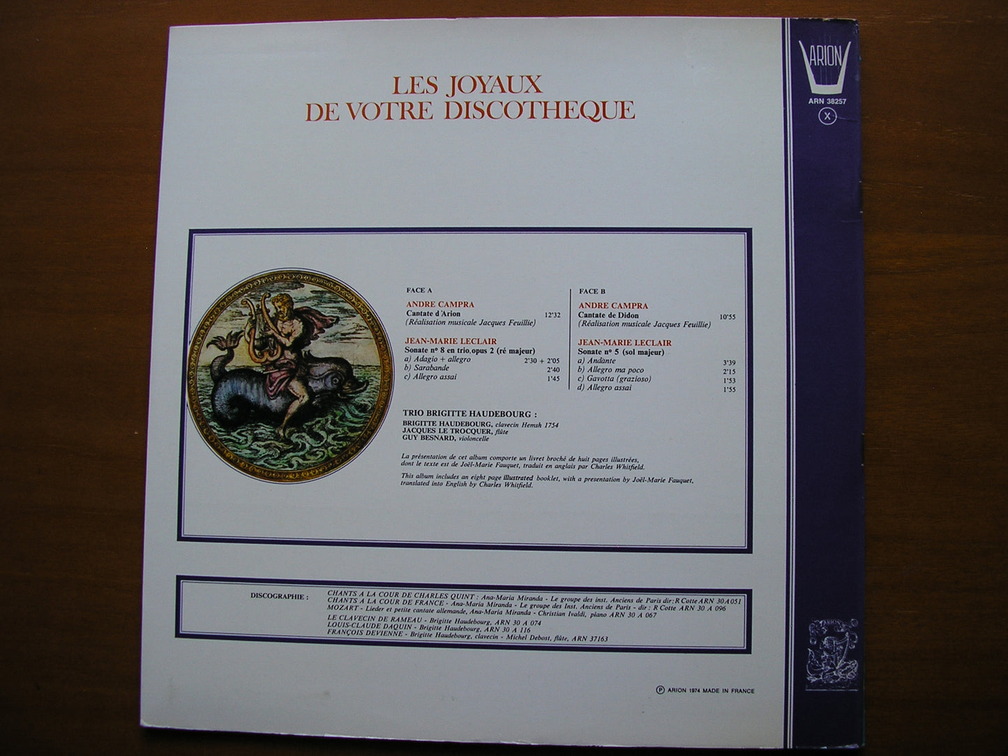 CAMPRA: TWO CANTATAS / LECLAIR: SONATAS Nos. 5 & 8 MIRANDA / TRIO HAUDEBOURG ARN 38257