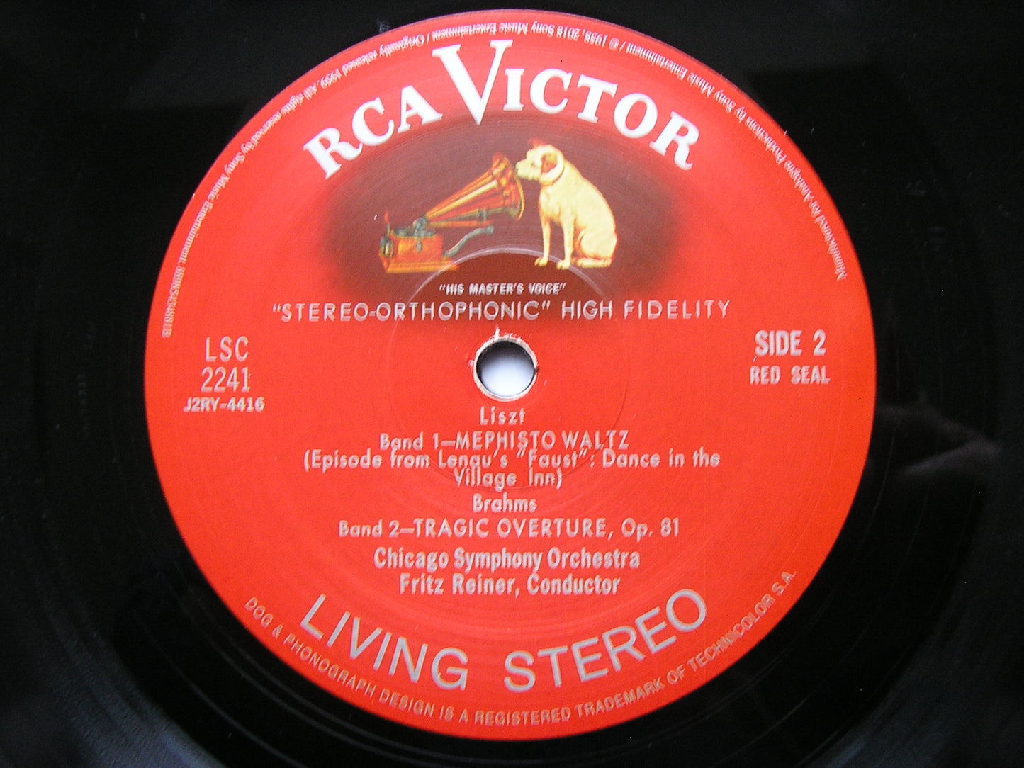 TCHAIKOVSKY: 1812 / LISZT: MEPHISTO WALTZ / BRAHMS: TRAGIC OVERTURE / MENDELSSOHN: FINGAL'S CAVE      REINER / CHICAGO SYMPHONY     LSC 2241