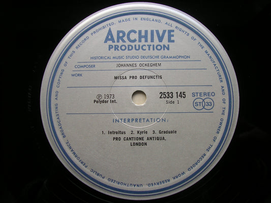 JOSQUIN: DEPLORATION SUR LA MORT D'OCKEGHEM / OCKEGHEM: MISSA PRO DEFUNCTIS     PRO CANTIONE ANTIQUA / TURNER      2533 145