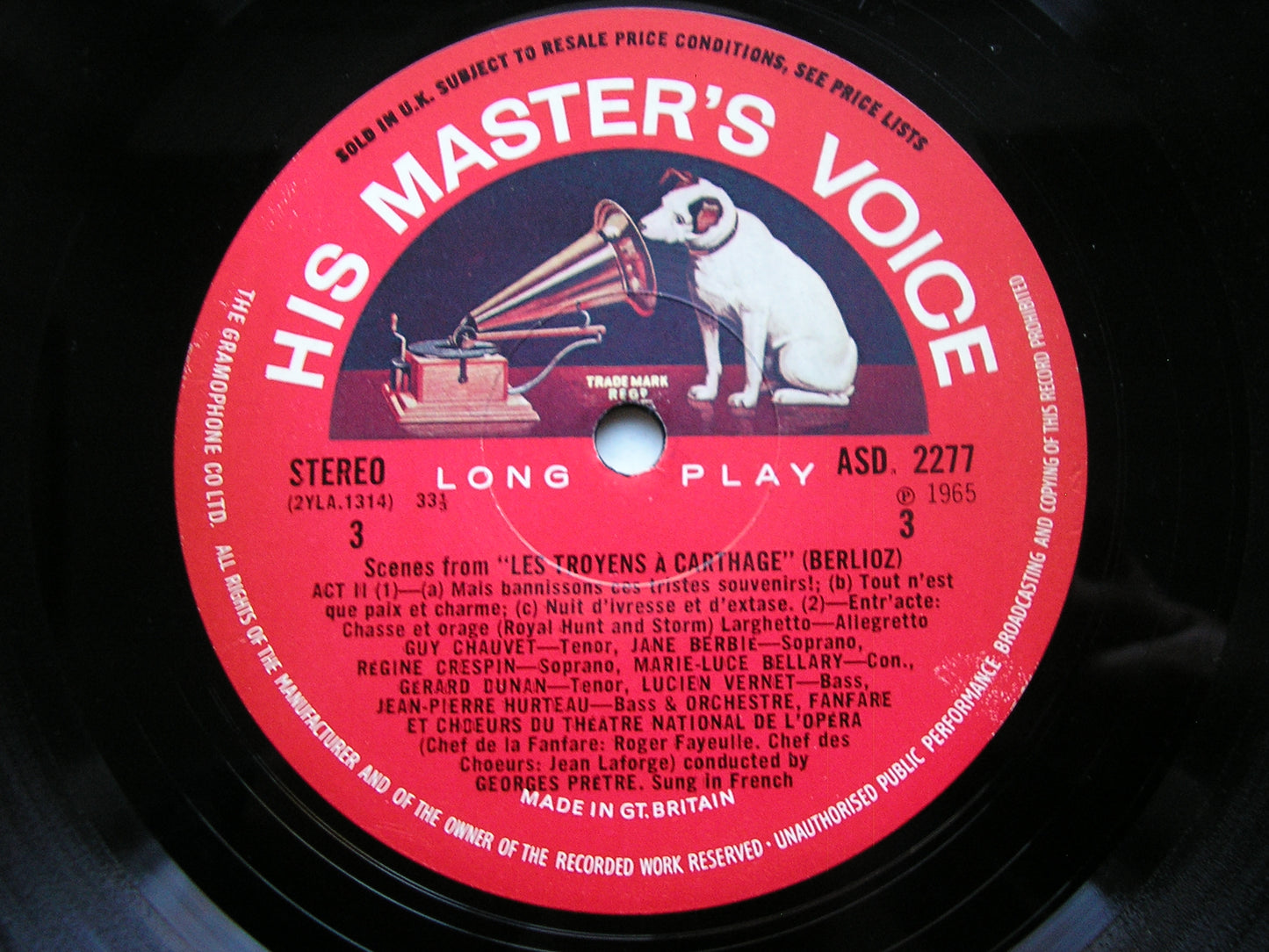 BERLIOZ: THE TROJANS excerpts     CRESPIN / CHAUVET / PARIS OPERA / PRETRE    2LP    SLS 771