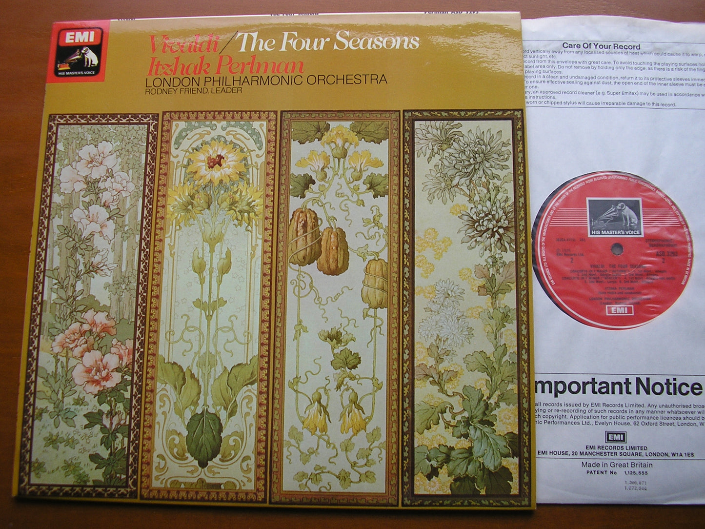 VIVALDI: THE FOUR SEASONS PERLMAN / LONDON PHILHARMONIC ORCHESTRA ASD 3293