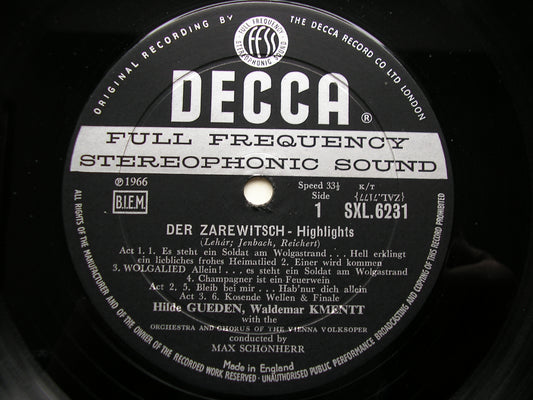 SXL 6231 LEHAR: Highlights from DER GRAF VON LUXEMBURG / DER ZAREWITSCH SOLOISTS / VIENNA VOLKSOPER / SCHONHERR ED1