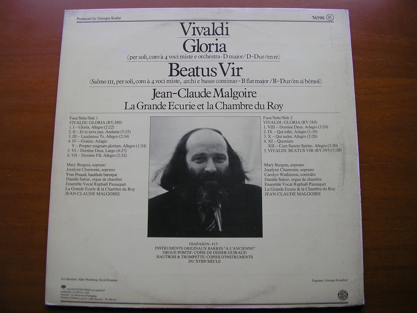 VIVALDI: GLORIA / BEATUS VIR MALGOIRE / LA GRANDE ECURIE ET LA CHAMBRE DU ROY 76596