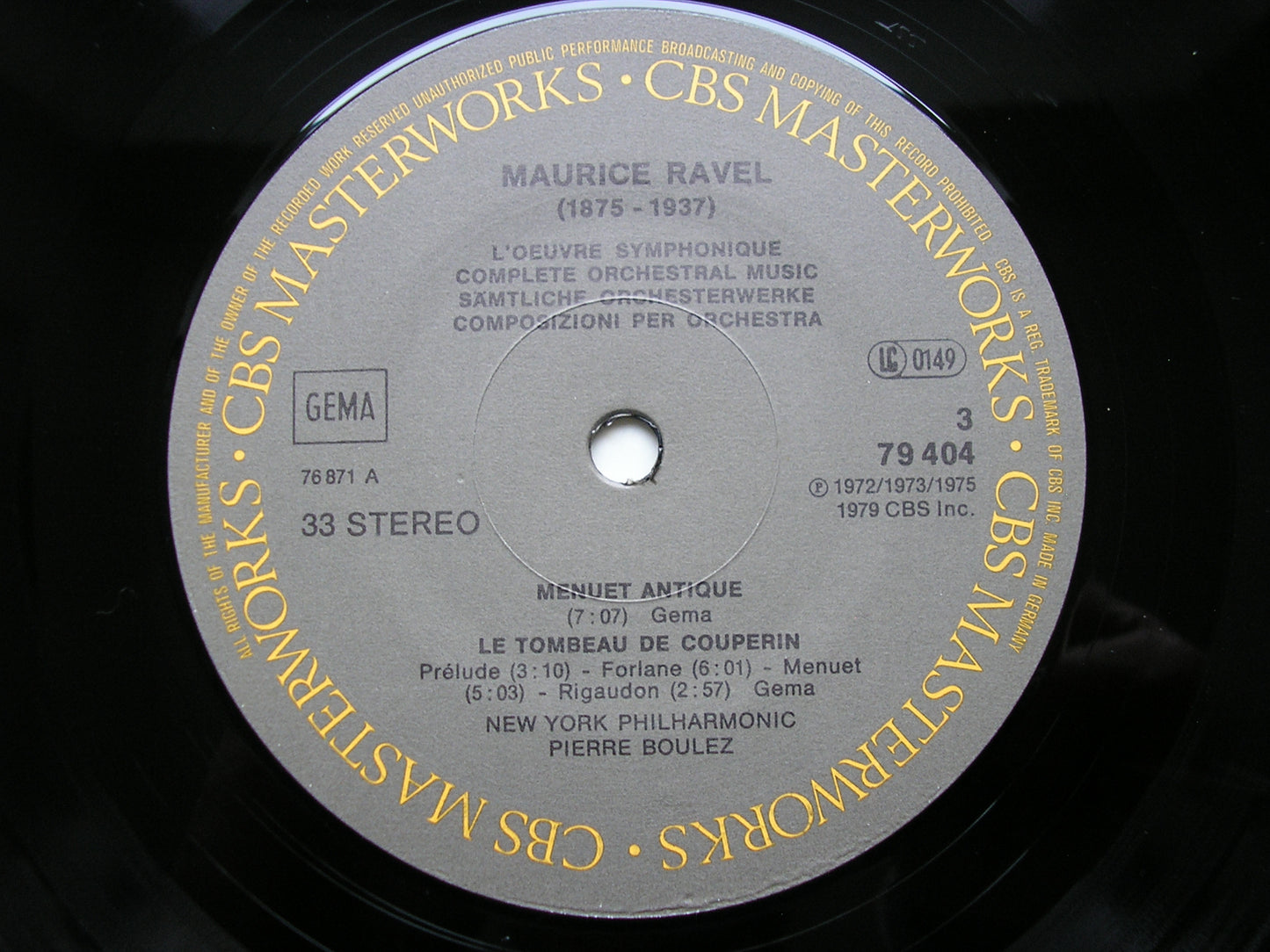 RAVEL: ORCHESTRAL MUSIC      PIERRE BOULEZ / CLEVELAND ORCHESTRA / NEW YORK PHILHARMONIC    4LP      79404