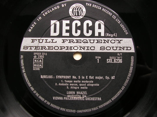 SXL 6236 SIBELIUS: SYMPHONIES Nos. 5 & 7 MAAZEL / VIENNA PHILHARMONIC ED2