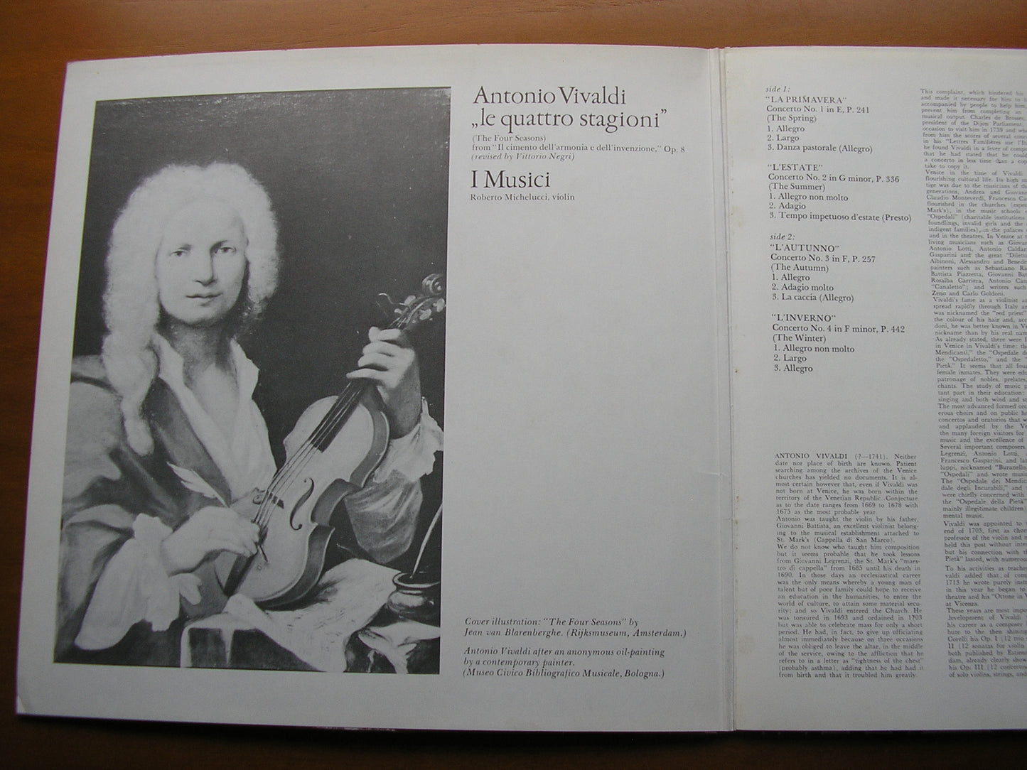 VIVALDI: THE FOUR SEASONS MICHELUCCI / I MUSICI 6500 017