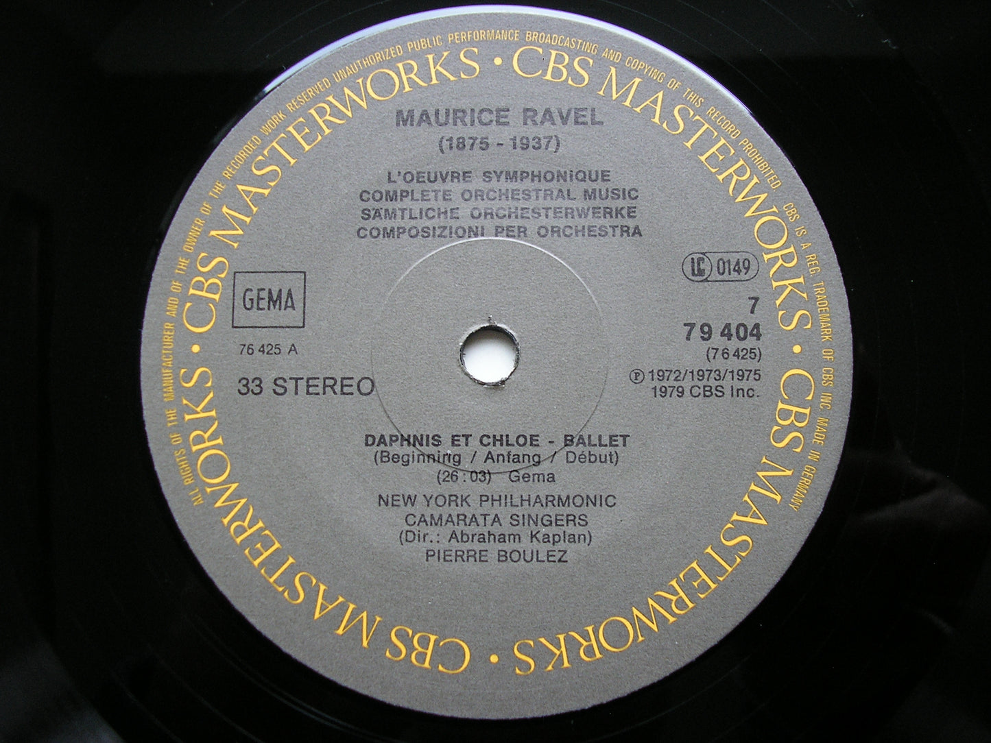 RAVEL: ORCHESTRAL MUSIC      PIERRE BOULEZ / CLEVELAND ORCHESTRA / NEW YORK PHILHARMONIC    4LP      79404