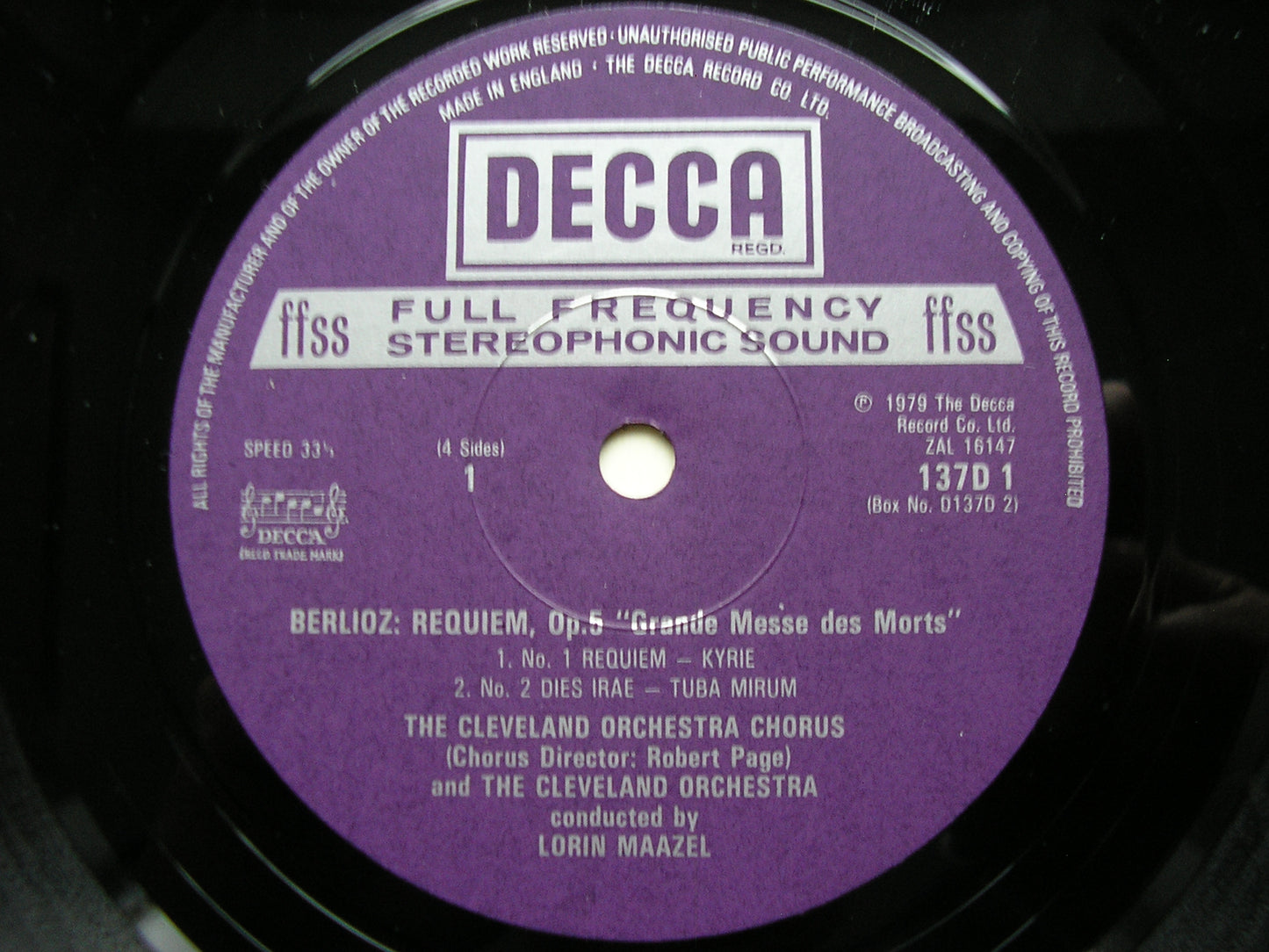 BERLIOZ: REQUIEM      RIEGEL / CLEVELAND ORCHESTRA & CHORUS / MAAZEL   2LP    D137D2