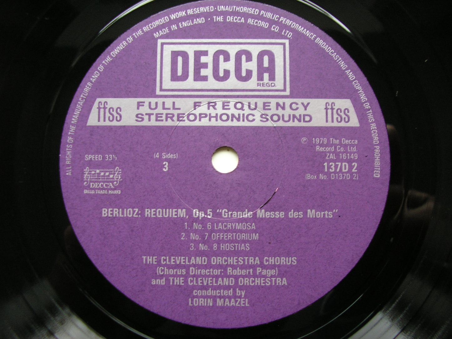 BERLIOZ: REQUIEM      RIEGEL / CLEVELAND ORCHESTRA & CHORUS / MAAZEL   2LP    D137D2