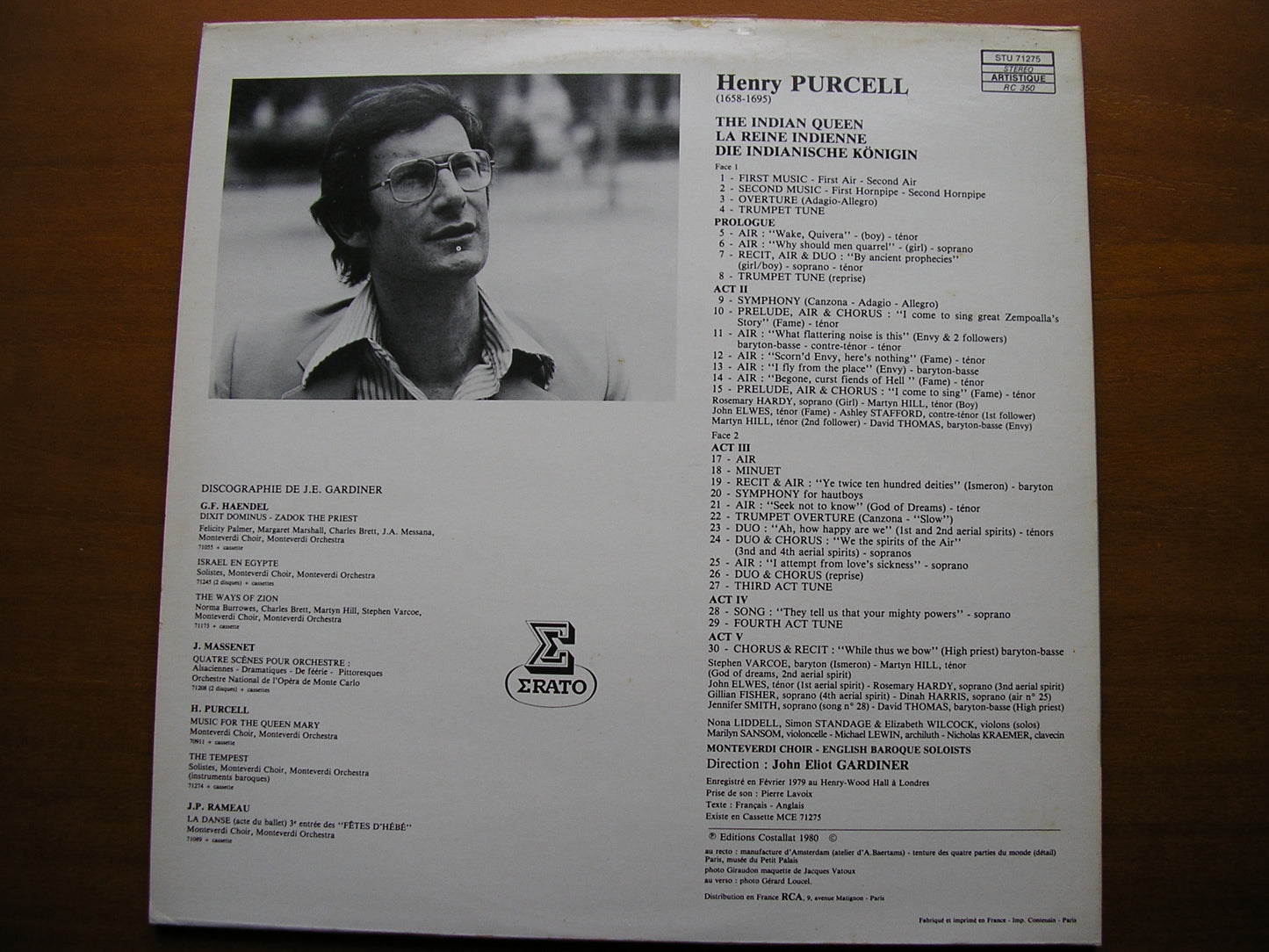 PURCELL: THE INDIAN QUEEN (1695) SOLOISTS / ENGLISH BAROQUE SOLOISTS / GARDINER STU 71275