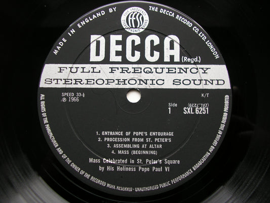 SXL 6251 EASTER SUNDAY IN ROME 1966 ED2