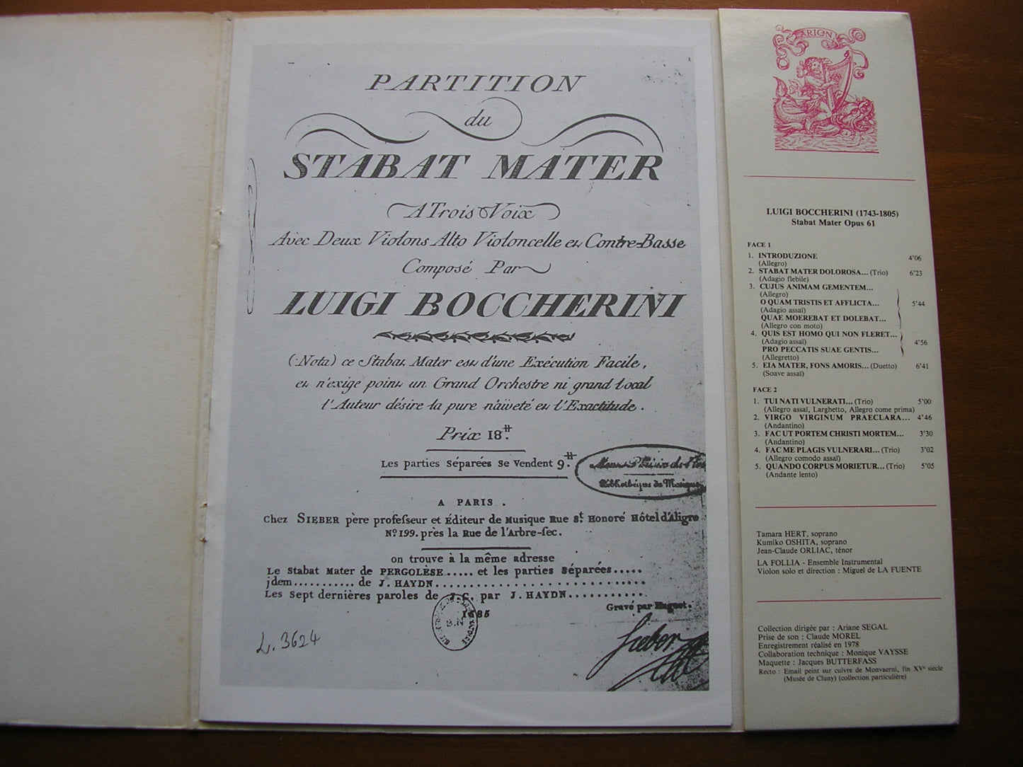 BOCCHERINI: STABAT MATER SOLOISTS / LA FOLLIA / FUENTE ARN 38500