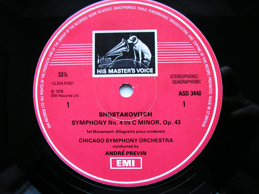 SHOSTAKOVICH: SYMPHONY No. 4 PREVIN / CHICAGO SYMPHONY ASD 3440