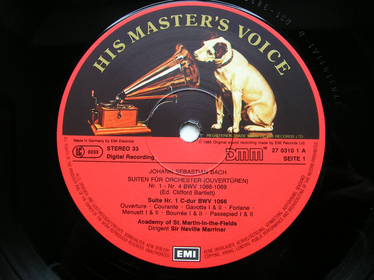 BACH: FOUR ORCHESTRAL SUITES  BWV 1066 - BWV 1069       MARRINER / ASMIF     2LP     27 0310