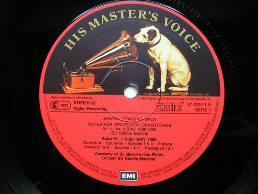 BACH: FOUR ORCHESTRAL SUITES  BWV 1066 - BWV 1069       MARRINER / ASMIF     2LP     27 0310