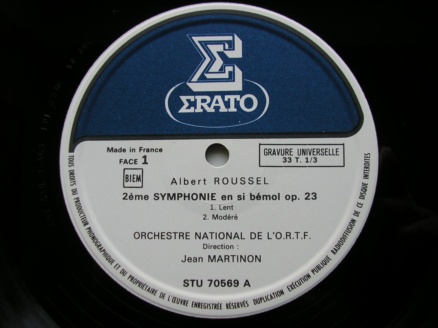 ROUSSEL: SYMPHONY No. 2 / POUR UNE FETE DE PRINTEMPS      MARTINON / FRENCH NATIONAL RADIO ORCHESTRA    STU 70569