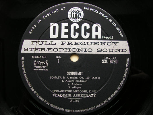 SXL 6260 SCHUBERT: PIANO SONATAS D664 & D784 / TWELVE WALTZES D145 ASHKENAZY ED2
