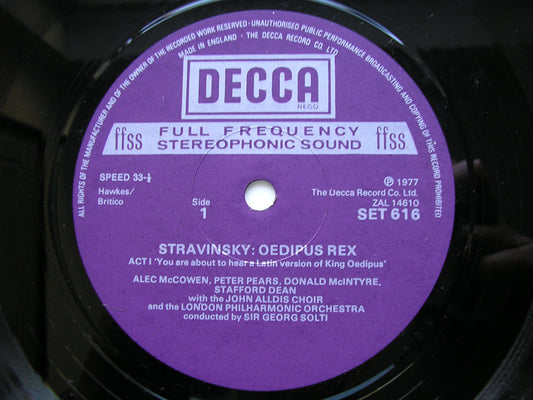 STRAVINSKY: OEDIPUS REX PEARS / MEYER / LONDON PHILHARMONIC / SOLTI SET 616