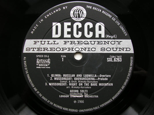 SXL 6263 ROMANTIC RUSSIA: GLINKA / BORODIN / MUSSORGSKY SOLTI / LONDON SYMPHONY ED2