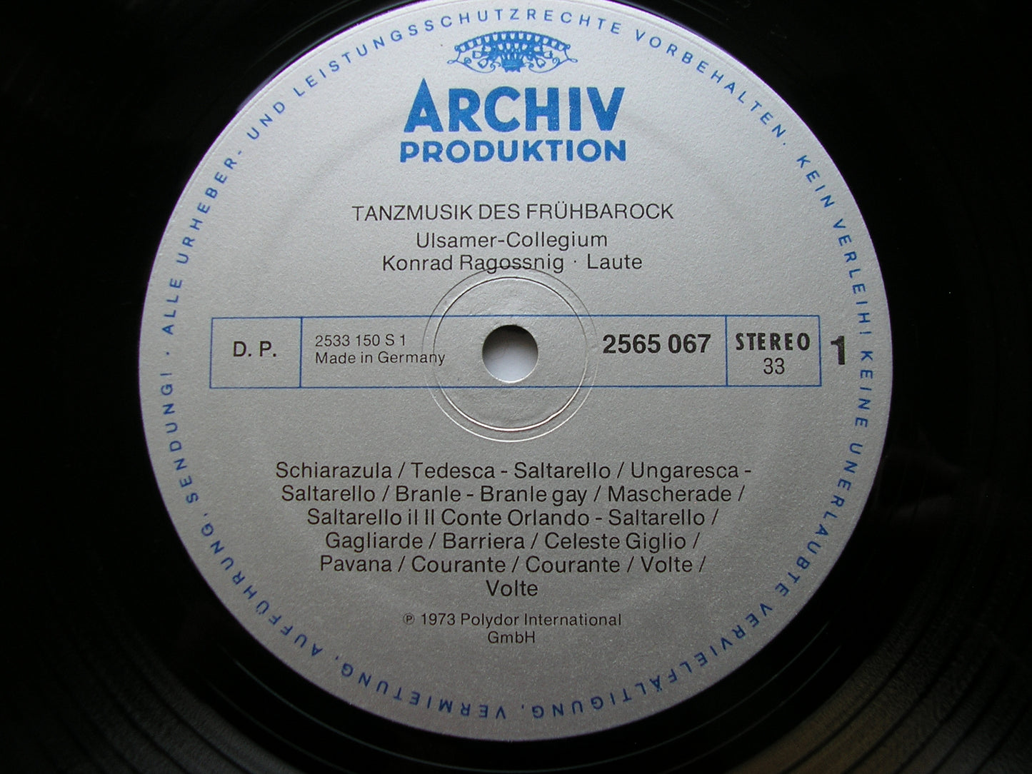 DANCE MUSIC FROM THE RENAISSANCE TO THE BIEDERMEIER PERIOD ULSAMER COLLEGIUM / ENSEMBLE EDUARD MELKUS 6 LP 2723 051