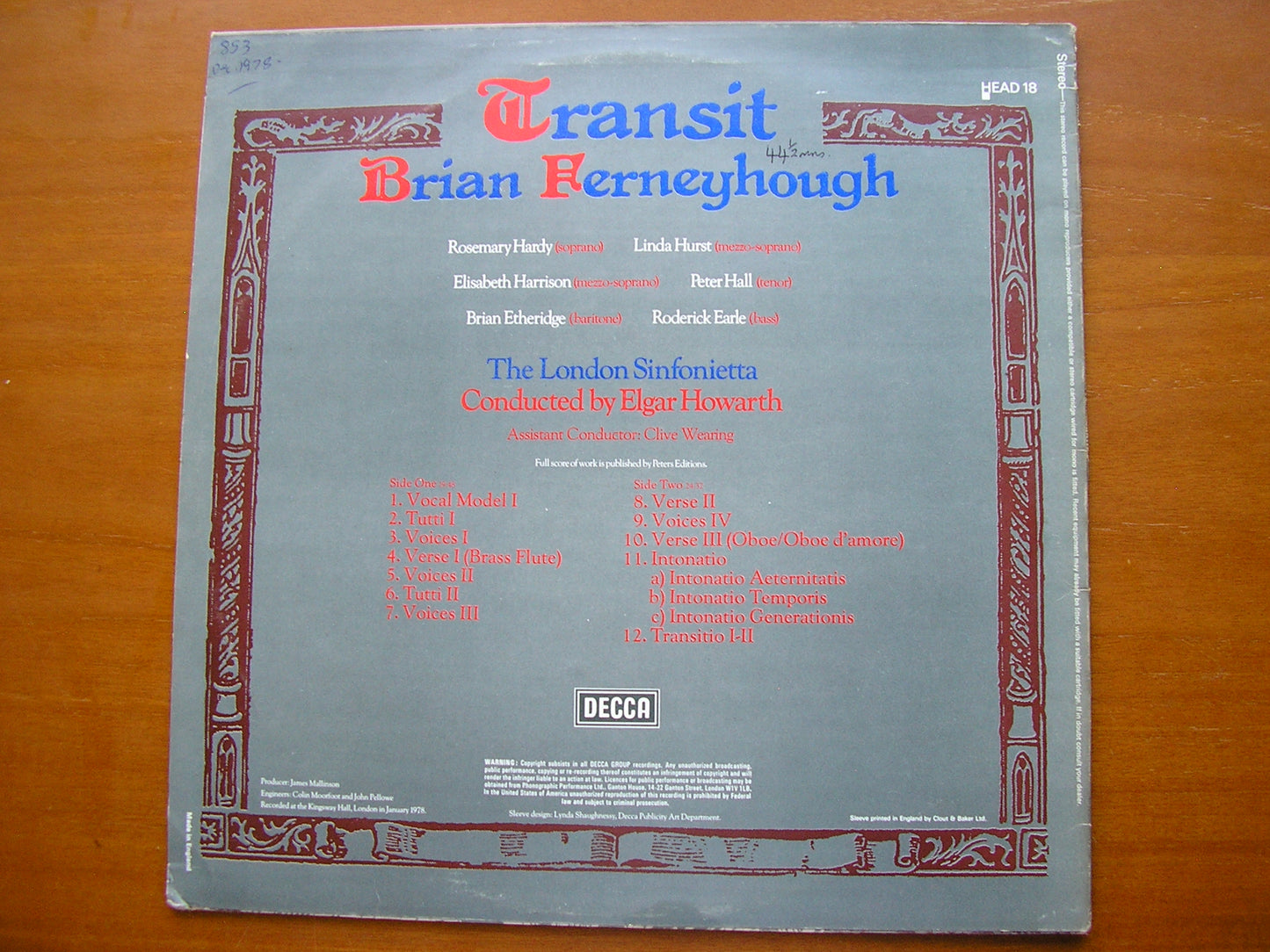 FERNEYHOUGH: TRANSIT SOLOISTS / LONDON SINFONIETTA / HOWARTH HEAD 18