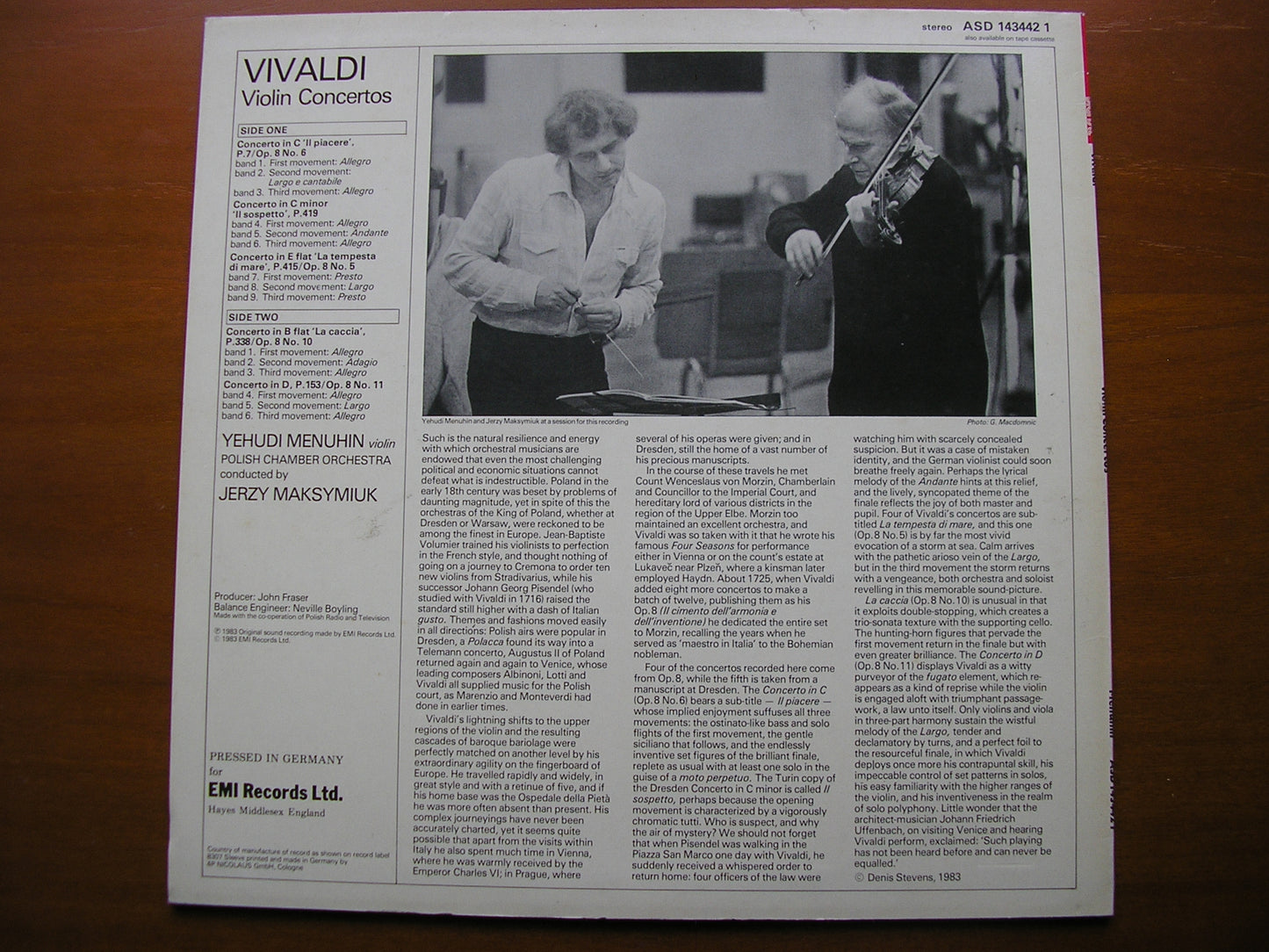 VIVALDI: VIOLIN CONCERTOS    MENUHIN / POLISH CHAMBER ORCHESTRA / MAKSYMIUK     ASD 143442
