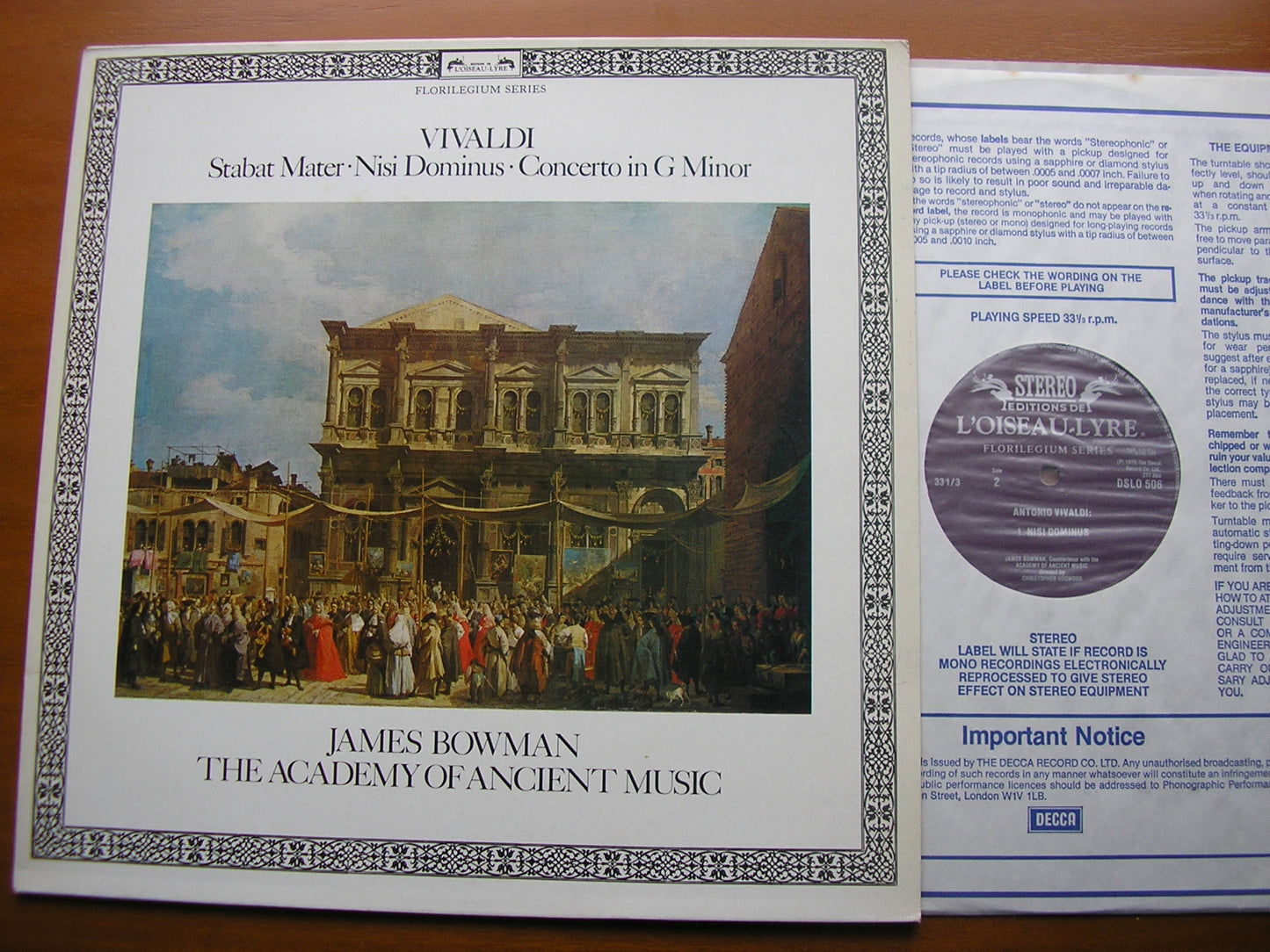 VIVALDI: STABAT MATER / NISI DOMINUS / CONCERTO in G     BOWMAN / THE ENGLISH CONCERT / PINNOCK       DSLO 506
