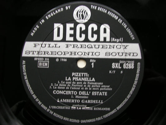 SXL 6268 PIZZETTI: LA PISANELLA / CONCERTO DELL'ESTATE GARDELLI /SUISSE ROMANDE ED2