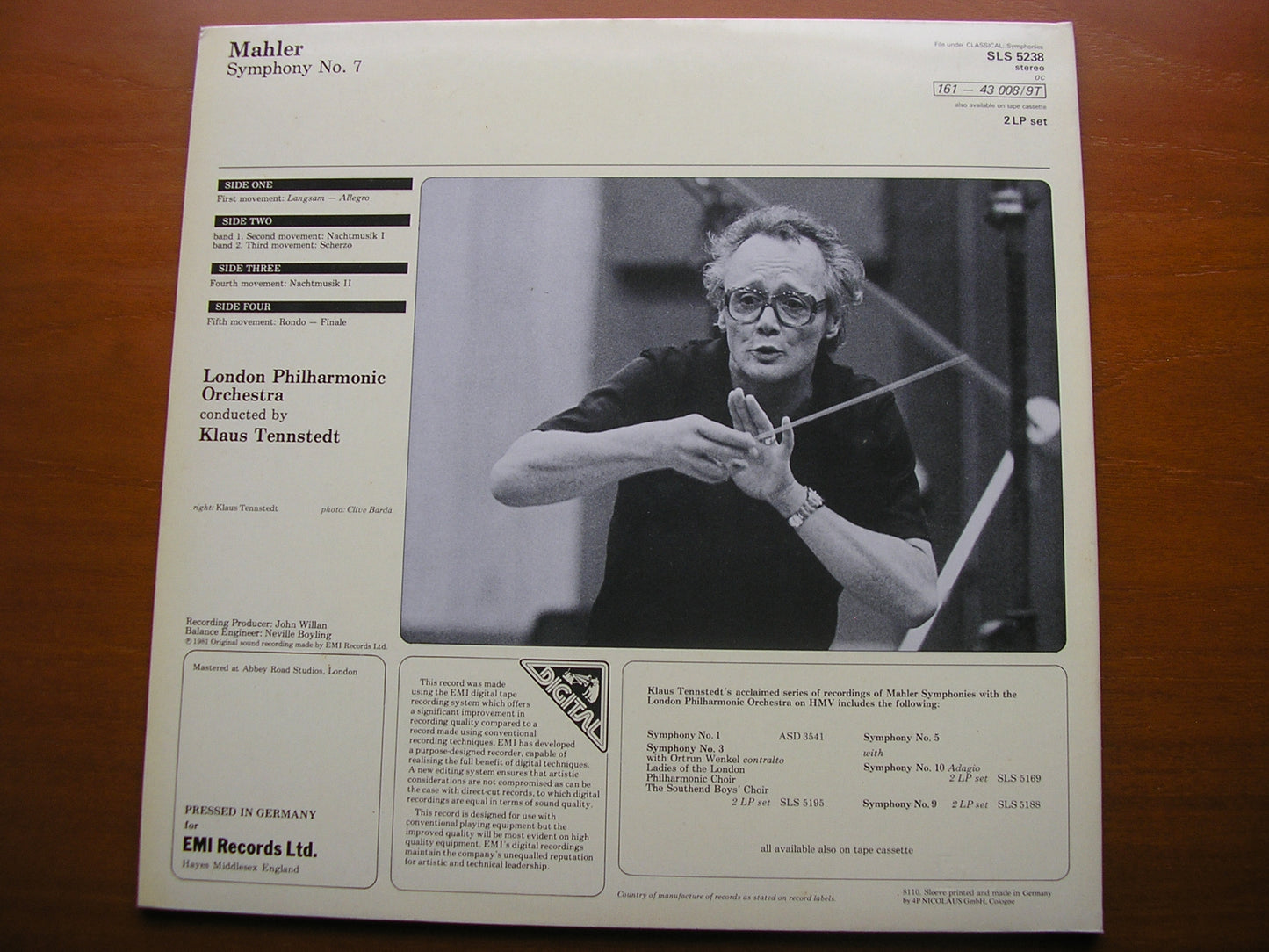 MAHLER: SYMPHONY No. 7 TENNSTEDT / LONDON PHILHARMONIC SLS 5238