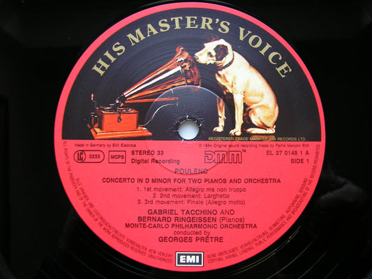 POULENC: CONCERTO CHAMPETRE / CONCERTO FOR TWO PIANOS BROSSE / TACCHINO / RINGEISSEN / MONTE CARLO PHILHARMONIC / PRETRE EG 2701481