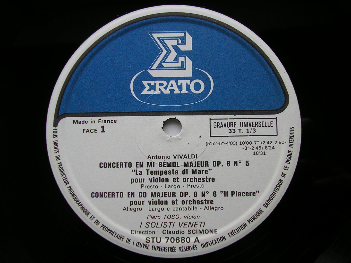 VIVALDI: THE CONTEST BETWEEN HARMONY & INVENTION Op. 8 SCIMONE / I SOLOISTI VENETI 3LP STU 70679 / 81