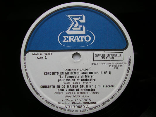 VIVALDI: THE CONTEST BETWEEN HARMONY & INVENTION  Op. 8      SCIMONE / I SOLOISTI VENETI       3LP       STU 70679 / 81