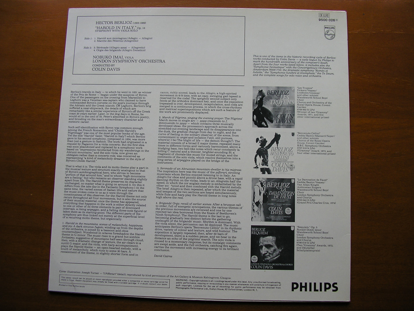 BERLIOZ: HAROLD IN ITALY IMAI / LONDON SYMPHONY / DAVIS 9500 026